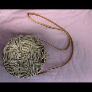 Woven rattan purse